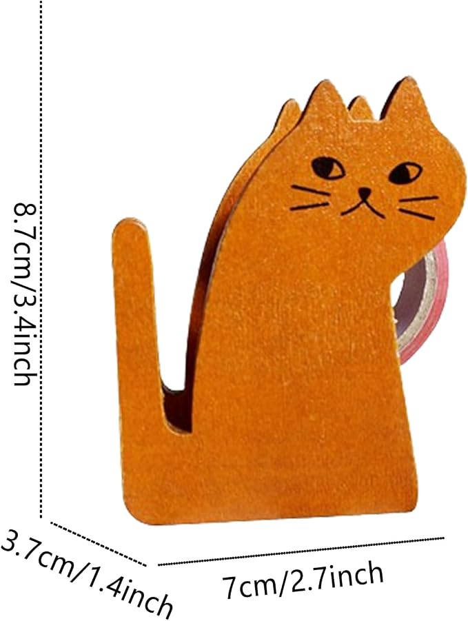 Cortador de cinta de madera con diseño de gato
