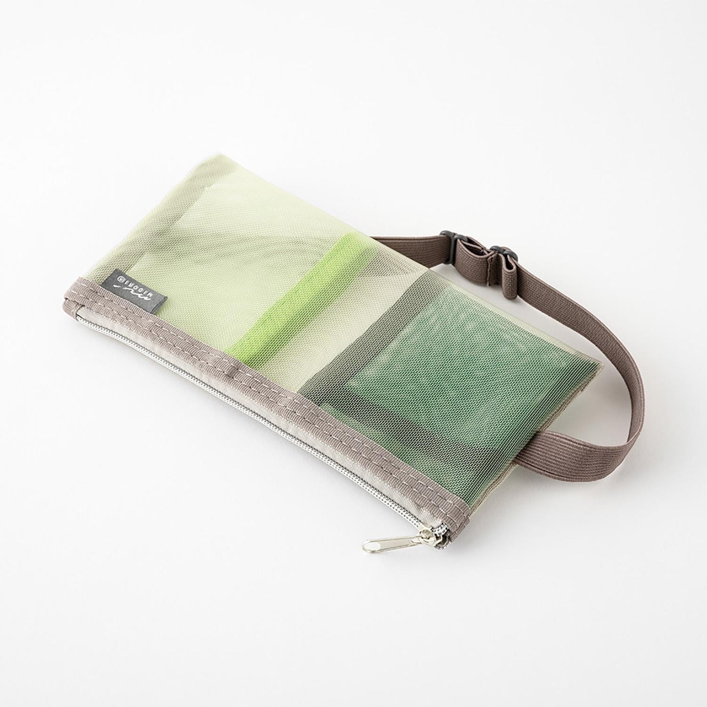Estuche Mesh con banda elástica - B6/A5 verde - Midori MD