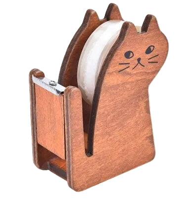 Cortador de cinta de madera con diseño de gato