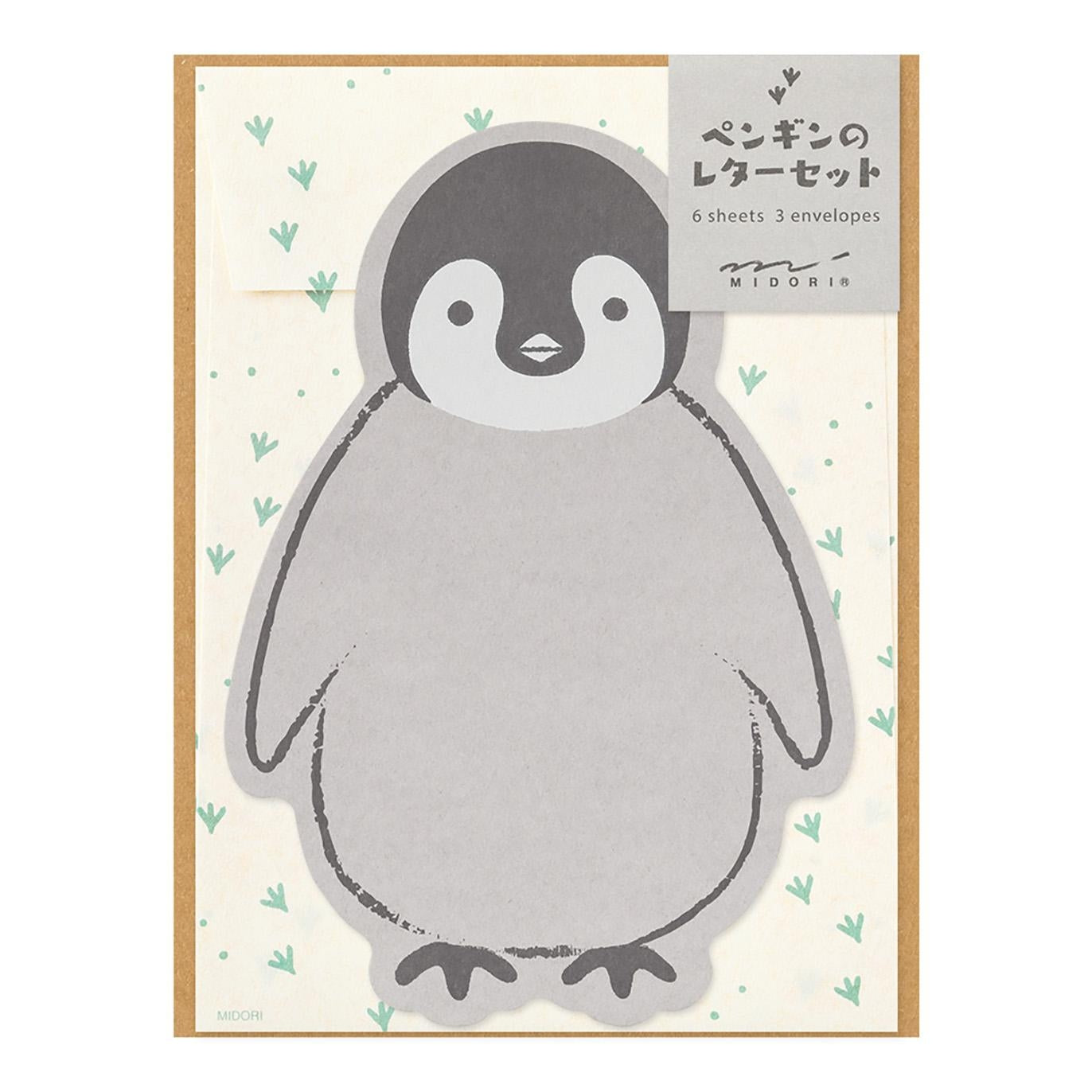 Cartas y sobres con forma de animal - Pingüino - Midori MD