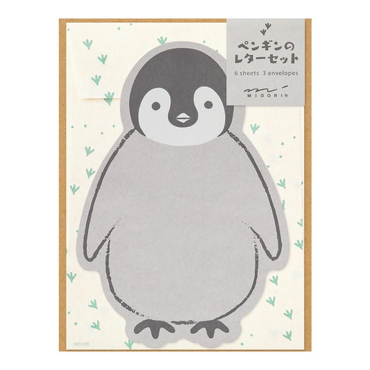 Cartas y sobres con forma de animal - Pingüino - Midori MD